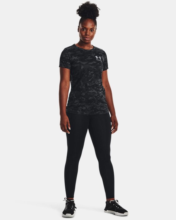 Women's UA Freedom Tech™ Camo Short Sleeve, Black, pdpMainDesktop image number 2
